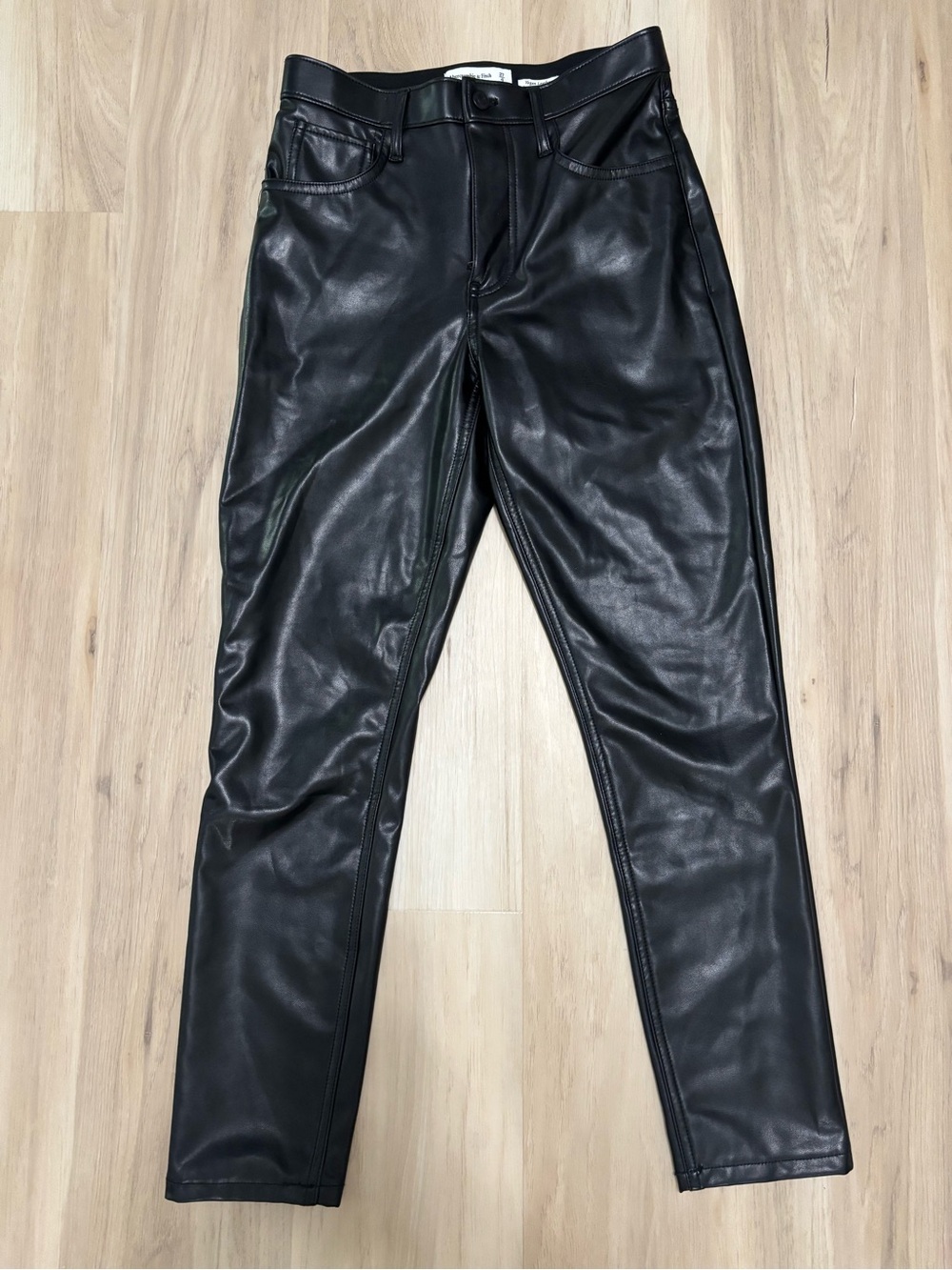 Abercrombie & Fitch Black Faux Leather Skinny Pants